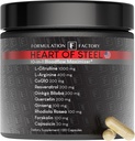 Fórmula Corazón de acero: 10-en-1 Maximizador metabólico Nitric Oxide Suplemento, Apoyo a la Presión de la Sangre, L Arginine, L Citrulline Natural Pre-Workout: Energy Management 120 Conde