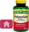 Potasio de Spring Valley 99 mg, 250 Conde + pegatina STS.