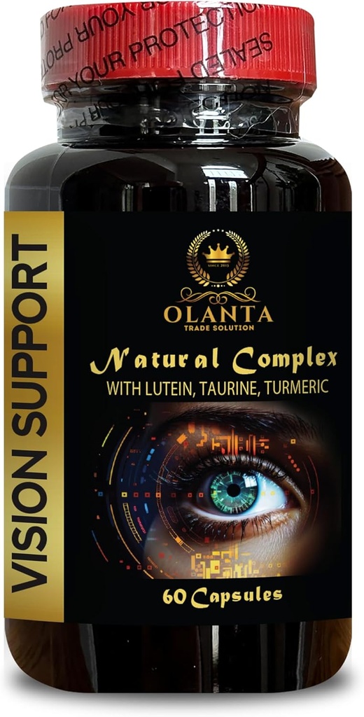 Complejo de soporte de visión - Soporte Visión de afeitado, antioxidantes Suplemento de ojos, cardo de leche orgánico, suplemento de Taurina para ojos, vitaminas para la salud macular - 1 botella