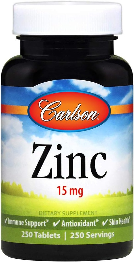 Carlson Labs Zinc, 15mg, 250 Tablets
