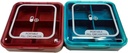 Pill Organizer, CSGTSWGS Travel Pill Box Portable Travel Pill Case Premium 4 Compartments Daily Small Pill Box Pill Container for Purse for Vitamin, Cod Liver Oil Medication (Pink plagaBlue 2PCS)