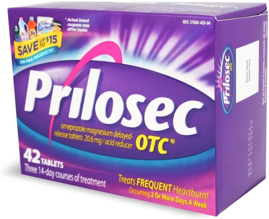 Prilosec 20.6 mg OTC, 42 Tabletas (Pack of 3)