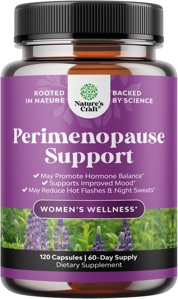 Suplemento Perimenopause completo para las mujeres - Multibenefit Menopause Ease para las mujeres con Maca Root Vitex Berry " Black Cohosh for Hot Flashes Night Sweats Hormone Balance y Mood Support (2 Mes)
