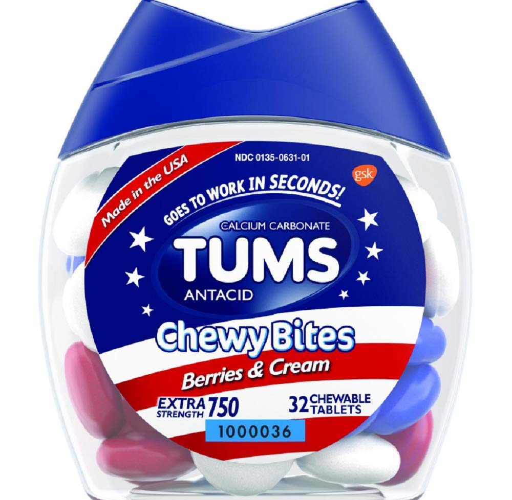 TUMS Chewy Bites Berries &amp; Cream - 32 Cuenta