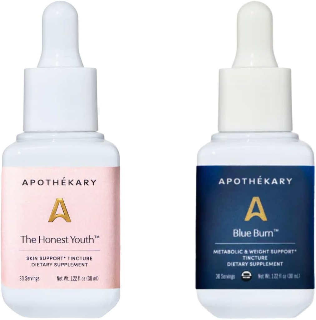 Apothékary Metabolic Glow, Herbal Supplement Bundle Incluye The Honest Youth & Blue Burn