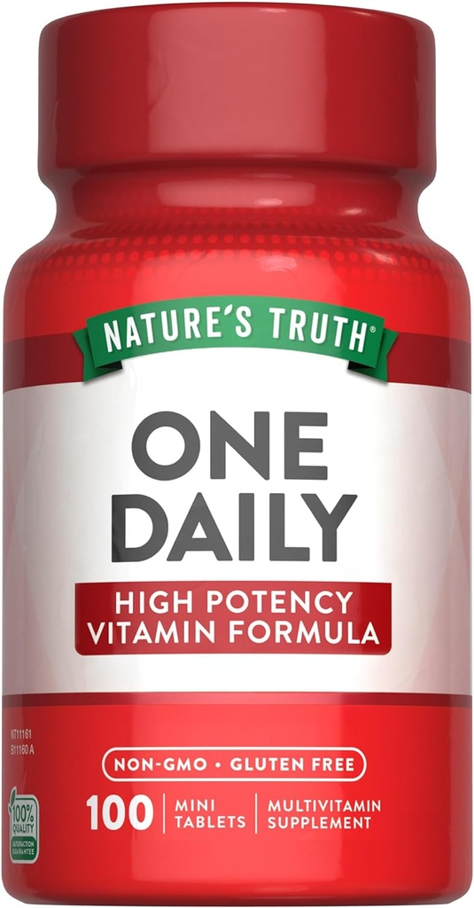 Nature's Truth One Daily Multivitamin | 100 Mini Tablets | for Men and Women | Non-GMO & Gluten Free Supplement