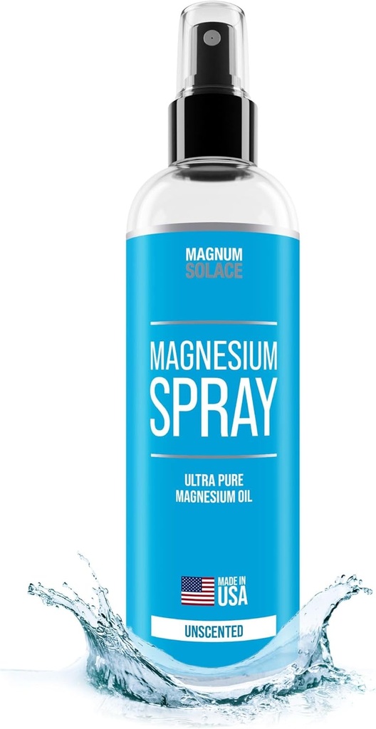 Pulverizador de aceite de magnesio puro - Fuerza más alta con alivio de calma instantáneo - Aplicar sobre pies o piernas en la noche, Made in USA, 6 oz