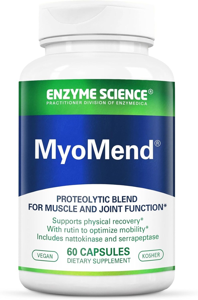 Enzyme Science Myomend, 60 capsules – Muscle & Joint Support – Formulado con Bromelain y Rutin – Enzyme Health Supplement – Vegan y Kosher