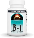 Fuente Naturales Vitamina B-1 Thiamin 500mg - Alta potencia, 500mg - 50 Tablets