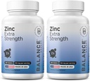 Zinc 50mg, 120 Tabletas Vegetarianas - Soporte Inmunitario, promueve la cicatrización de la piel, fuerza extra, ultraabsorbable (Pack of 2)