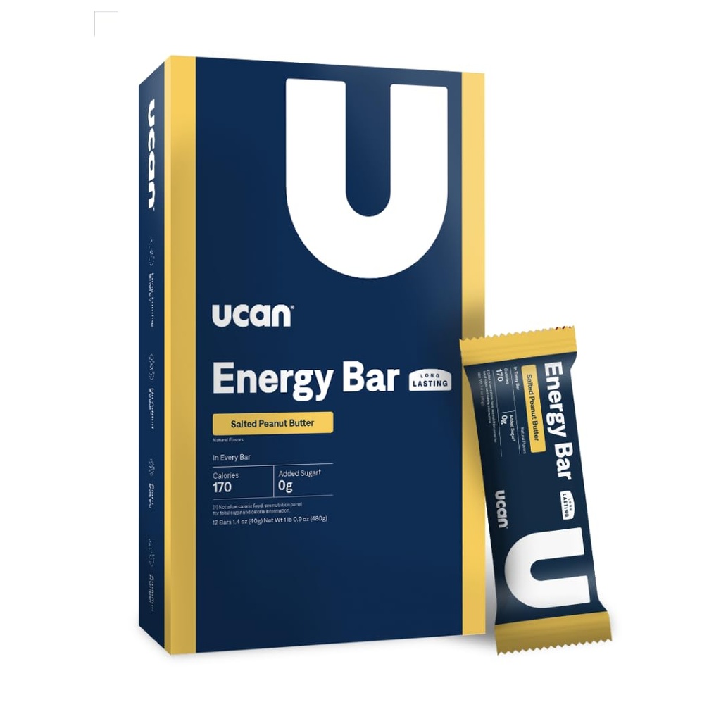 UCAN Energy Bars ← Bajo Azúcar, Bajo Calories ← Gut Friendly, Caffeine-Free, Vegan, Non-GMO, No Soy, Keto Friendly ← Running, Cycling, Fitness, Pre &amp; Post Workout ← Salted Peanut Butter 12 Con