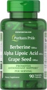 Puritan's Pride Berberine, Alpha Lipoic Acid & Grape Seed, promueve el soporte antioxidante, 90 cápsulas vegetales