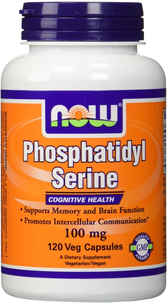 NOW Foods Phosphatidyl Serine 100mg,(2 x 120) 240 Veg Capsules