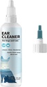 Limpiador de oídos para perros – Solución ótica suave para gatos de perros – Lavado de oído para cera, Debris & olor – Itch Relief, Fórmula no irritante – 4 oz