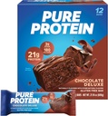 Barras de proteína puras, alta proteína, nutritos para soportar energía, bajo azúcar, sin gluten, Chocolate Deluxe, 1,76 oz., 12 conde(Pack of 1) (Packaging may vary)
