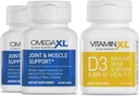 Suplemento de soporte conjunto OmegaXL - Musculo natural/Apoyo inmunológico, 60 Softgels (2 Pack) & VitaminXL D3 High Potency Daily Vitamin D 5000 IU 125mcg Suplemento (30 Softgels)