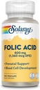 SOLARAY Folic Acid Capsules, 1360mcg