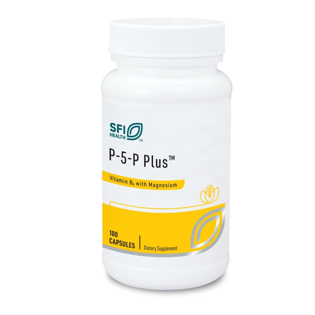Klaire Labs SFI Health P-5-P Plus Magnesium - 30 Milligrams of Bioactive Vitamin B6 Pyridoxal-5-Phosphate with TRAACS Magnesium, Hypoallergenic (100 cápsulas)