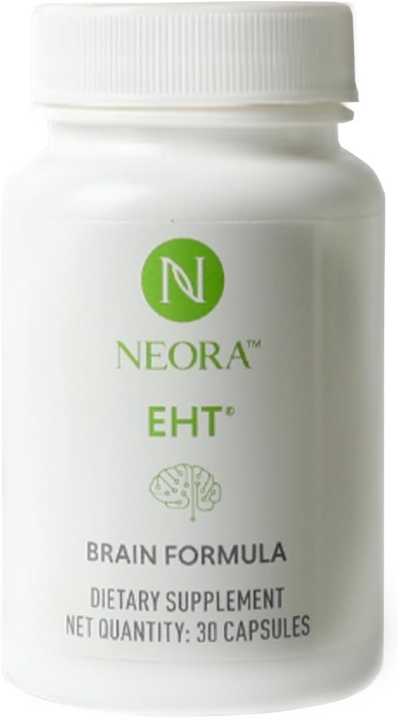 NEORA EHT - Fórmula cerebral con EHT Extract, B6, B12, D, Alpha Lipoic Acid, Huperzine-A for Memory, Focus, Cognitive Health - 30 Capsules