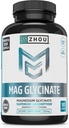 Zhou Magnesium Glycinate - Puro Mag Glycenate Suplemento para Hombres &amp; Mujeres, Asistencia Natural para el Sueño, Apoyo a la Salud del Corazón, Relajación muscular " Vitality - 180 Vegan Friendly Capsules