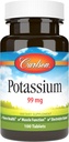 Carlson - Potasio, 99 mg, promueve la función de la salud del nervio, 100 tabletas