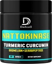 4-en-1 Nattokinase 2000 Fu, Turmeric, Bromelain, Serrapeptase - Spike Protein Detox - Body Balance, Circulation Health & Immune System - 120 Capsules 4-Month Supply