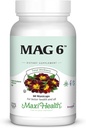 Magnesium B6 Mag 6 Magnesium Glycinate with Vitamin B6 Promote Healthy Bone Mineralization, Support Nerve &amp; Muscle Function, Energy Metabolism - Non-GMO, Vegan, Gluten Free, Kosher 60 Capsules