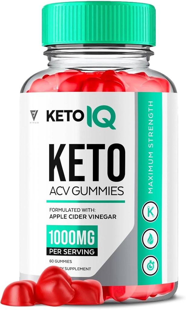 Keto IQ ACV Gummies, Keto IQ Keto ACV Gummies Advanced Weight Loss Vitamin Supplement for Men Women, KetoIQ Keto IQ Gummy Apple Cider Vinegar Fórmula 1000MG Keto+ Folic Acid Beet Root (60 Gummies)