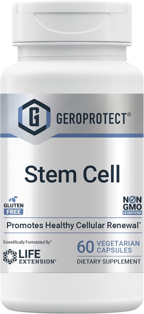 Ampliación de vida GEROPROTECT® Stem Cell, promueve la renovación celular saludable, extracto de kokum, Trans-resveratrol, Gluten Free, Non-GMO, Vegetarian, 60 cápsulas