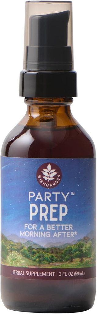 WishGarden Herbs Party Prep Better Morning After - Suplemento Herbal Basado en Planta w / Prickly Pear, Japonés Raisin &amp; Burdock apoya el metabolismo efectivo del alcohol, la detoxificación " Función del hígado, 2oz