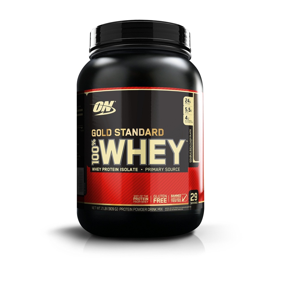 Optimum Nutrition Gold Standard 100% Whey Protein Powder, Double Rich Chocolate, 2 libras