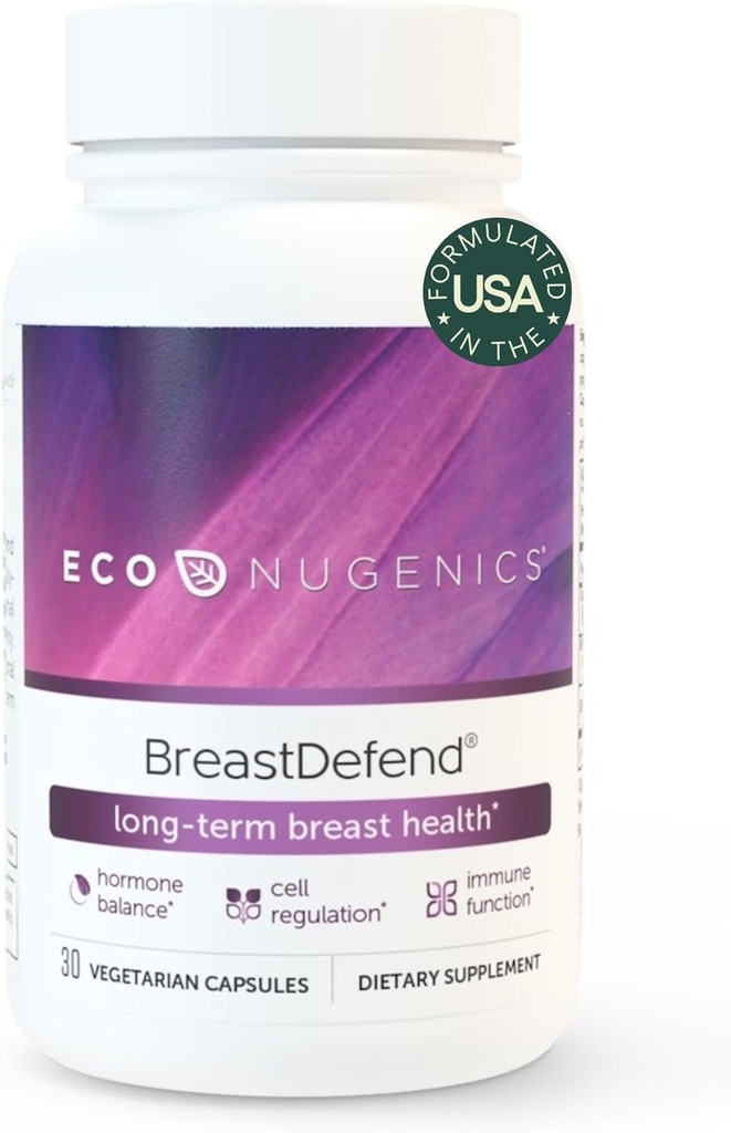 EcoNugenics BreastDefend DIM Supplement for Women’s Breast Health, Estrogen Hormone Balance, Immune Support – Turmeric Curcumin, Reishi & Turquía Tail Mushrooms, Quercetin, Astragalus – 30 cápsulas