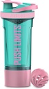 Modo Artoid Inspirational Fitness Workout Sports Protein Shaker Bottle 24-Once, Dual Mixing Technology with Shaker Balls & Mixing Grids Included, Twist and Lock Protein Box Storage Included