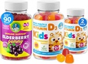 Vitamina D Gummies y Gummies Elderberry - Immunity Mega Boost for Kids and Adults - Vegetarian Gelatin-Free Immune Support Vitaminas para niños