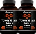 Tongkat Ali 200:1 (Longjack) Extracto para Hombres, 2000mg Por Serving, Indonesia Origen, Eurycoma Longifolia ← Panax Ginseng for Energy, Stamina, & Male Health Support (150 Conde (Pack of 2))