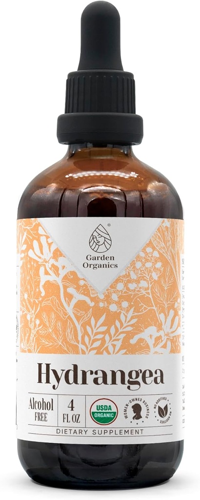 Hydrangea USDA Organic Alcohol-Free Extract ← Suplemento dietético, High-Potency Tincture ← Natural Certified Organic Hydrangea (Hydrangea arborescens) Dried Root (4 oz)