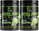 FXSUPPS Amino Hero Sour Ice Flavor (50 Servings) ← Post-Workout Recovery Bebida para Hombres y Mujeres ← Energy Powder Mix with BCAA, EAA, and Electrolytes ⋅ Promotes Endurance and Healthy Muscles - 2 Pack