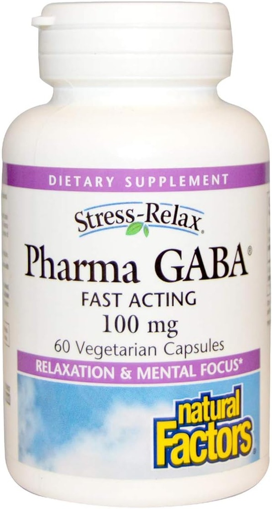 Factores Naturales Farm GABA - Suplemento dietético Asistencias Calm Sleep &amp; Sleep Quality - Natural, Fast-Working Supplement Aids Focus &amp; Brain Health - 60 Chewable Tablets (30 Servings)