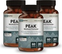 Peak Workout Fórmula - Refuel Motivation and Ejercicio Output ← Pre-Workout y recuperación Suplemento con ATP, Boswellia, Ashwagandha, Green Tea Extract " Piperine (60 cápsulas)