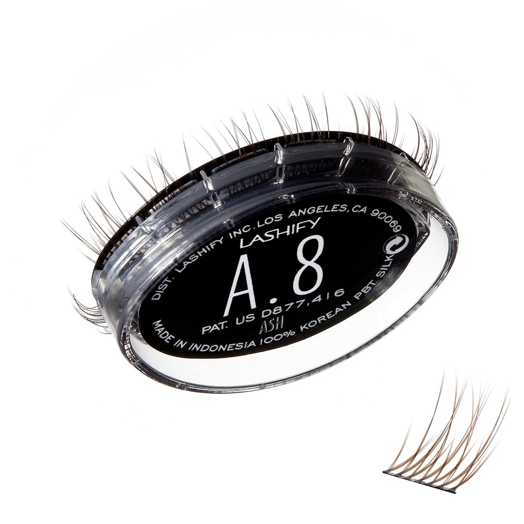 Lashify Amplify 8mm Gossamer Eyelash Extensiones Rellenar, Ash Color, DIY False Lashes for a Natural Look