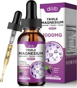 gotas líquidas de magnesio Glycinate con citrato de Taurate - Suplemento de Mangesio para el sueño, alivio de estrés, hueso, músculo - 2 Fl Oz, Vegan, sabor de uva