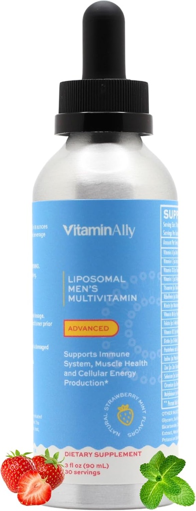 Liposomal Hombres gotas líquidas multivitamínicas ← Non-GMO TENIDO Sugar Gratis TENIDO Gluten Free TEN 30 Day Supply ← Apoya el Sistema Inmunitario, Salud Musculo, Producción de Energía Celular
