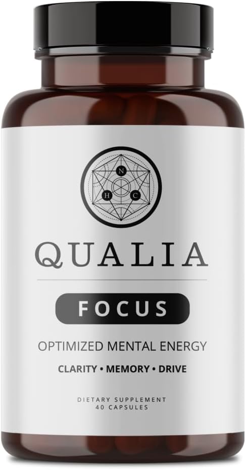Qualia Focus Brain Booster Suplemento TENIDO Un potente Nootropic diseñado para ofrecer energía mental sostenible, alerta, concentración y memoria TENIDO con Ginkgo Biloba, L-Theanine Plus TENIDO 1 Mes de Suministro