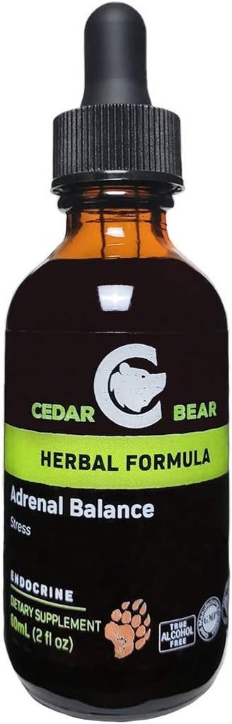 Cedar Bear Adrenal Balance - Liquid Herbal Supplement with Adaptogens That Fights Fatigue, Manage Stress and Increase Energy 2 fl oz / 60 ml (1 Unit)