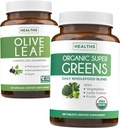 Extracto de la hoja de oliva " Ecológicos Super Verdes (4-Mes) Pure Plant Power Bundle of Olive Leaf Extract (120 cápsulas) Super Strength " Orgánico Super Verdes (180 Tabets)