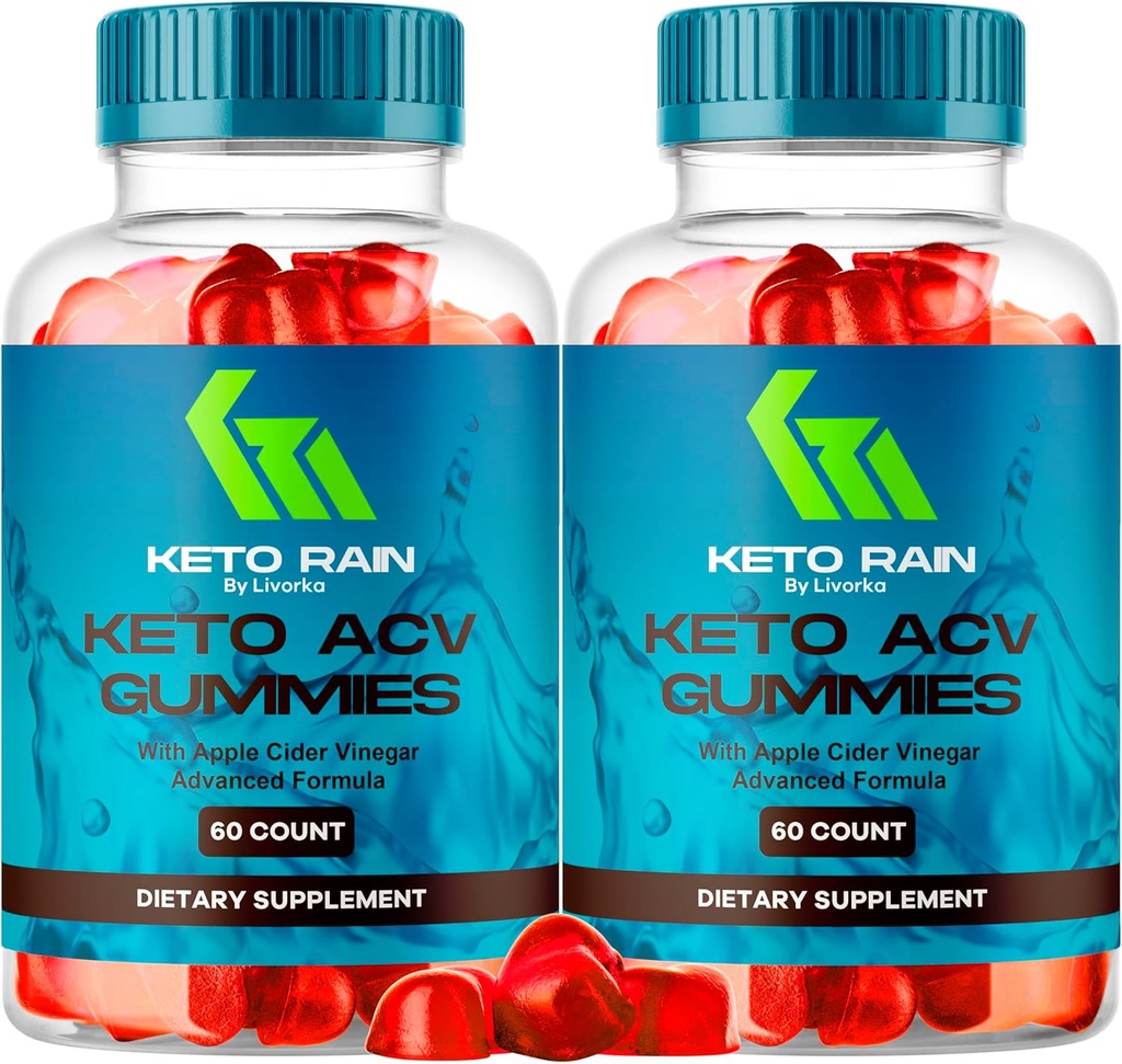 (2 Pack) Keto Rain Gummies - Keto Rain Advanced ACV Gummys, Keto Rain ACV Gummy 1050MG - All Natural Keto Rain Apple Cider Vinegar, KetoRain ACV Gummys, 120 Gummies para 2 meses