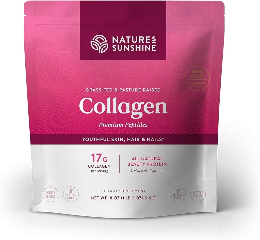 Tipo I y III Grass Fed y Pasture Raised Premium Bovine Collagen Peptides 18 Oz