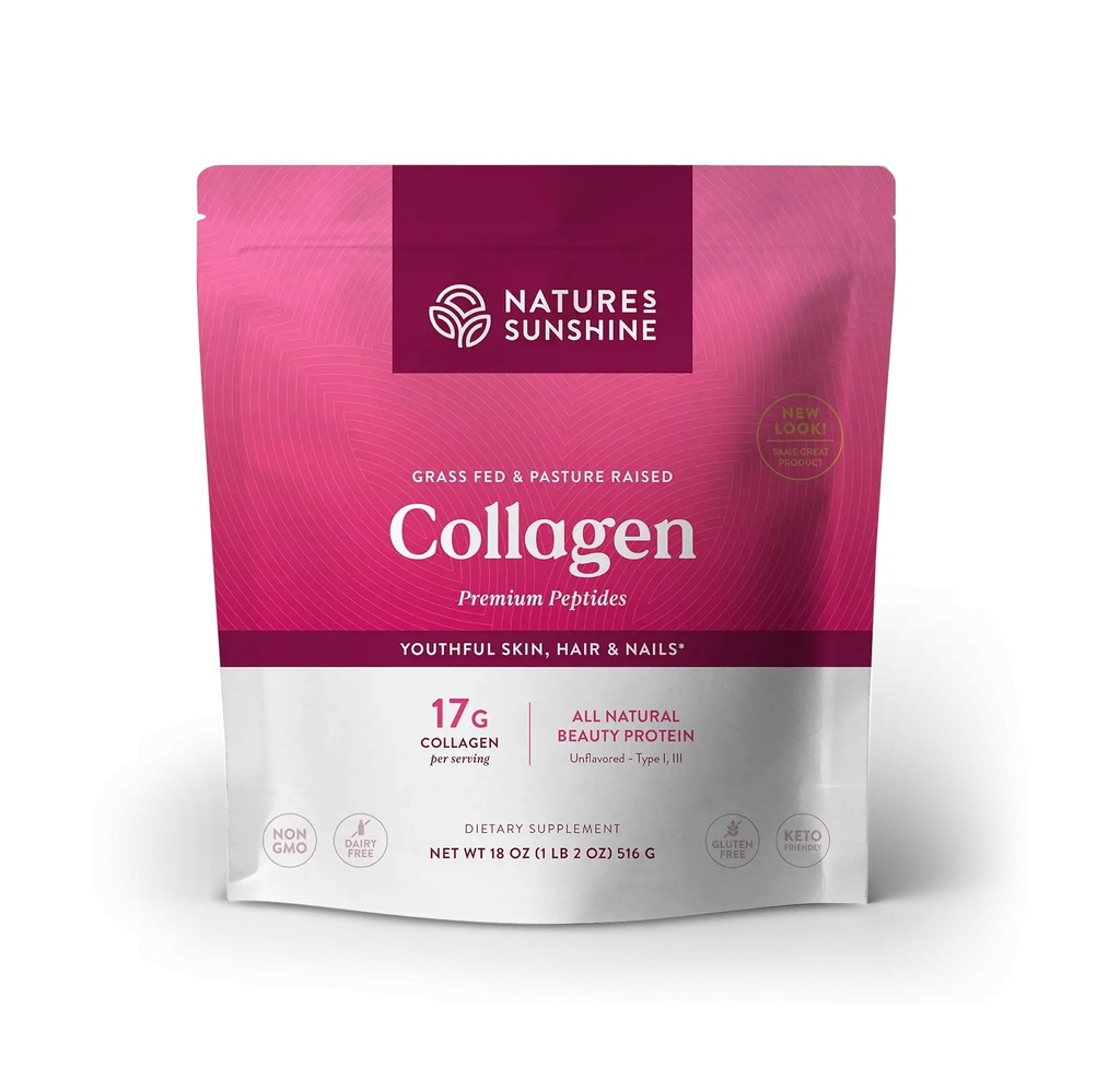 Tipo I y III Grass Fed y Pasture Raised Premium Bovine Collagen Peptides 18 Oz