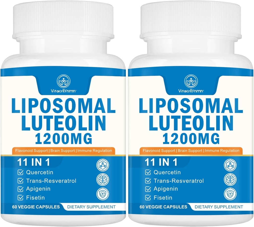 1200MG Liposomal Luteolina Suplemento - Absorción Máxima, Boosto Antioxidante para el cerebro 120 cápsulas
