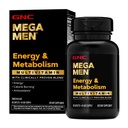 GNC Mega Men Multivitamin Caplets, clínicamente probados para sentirse mejor, soporte inmunológico, soporte energético, antioxidantes, vitaminas B, vitamina D-3, liberación de tiempo, 90 cuentan, suministro de 45 días